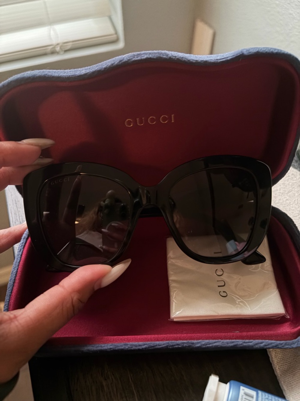 Gucci Black Oversized Butterfly Sunglasses